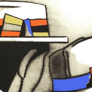 Alquilar obras de arte es posible con hanamiarte. Y opción de compra. En este caso, de Eduardo Úrculo, Miradas paralelas, 1996, detalle