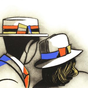 Eduardo Úrculo, Sin título, con dos sombreros, 1996, detalle